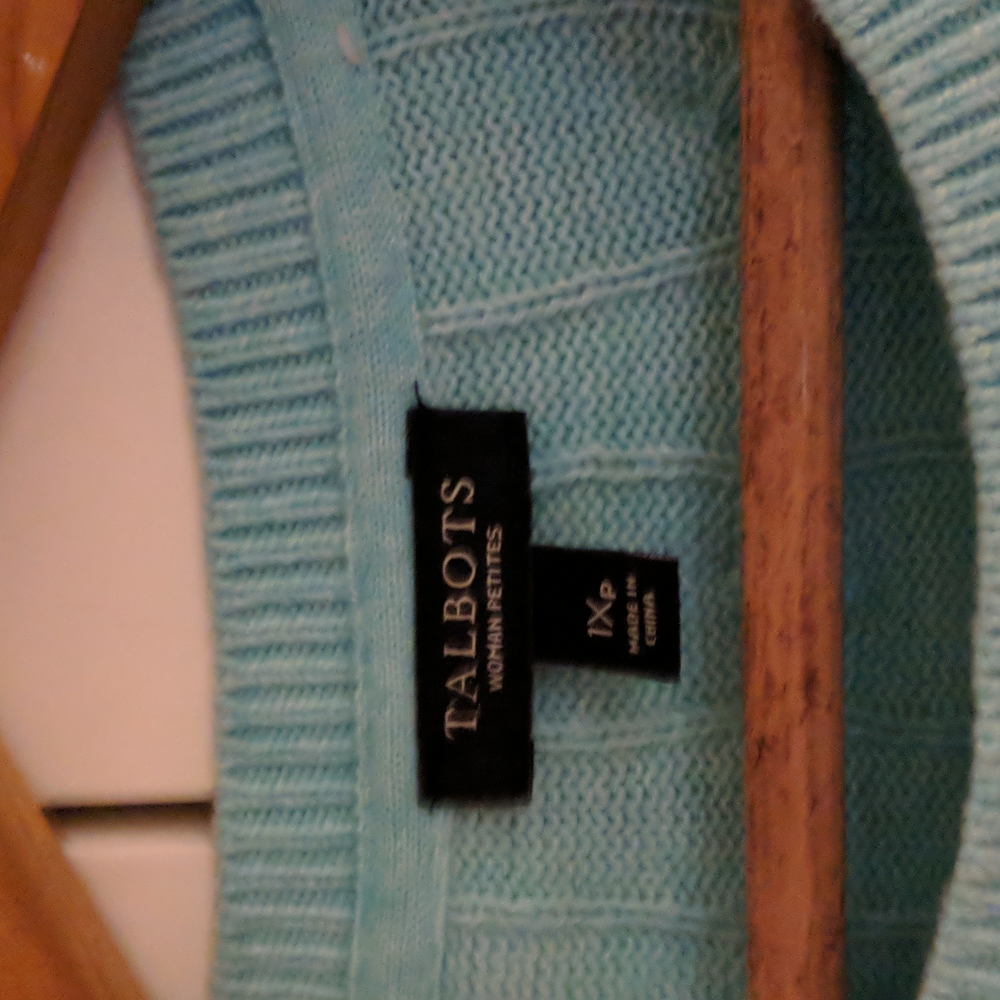 Lambswool blend Talbots cable knit sweater, size 1XP - Picture 3 of 4
